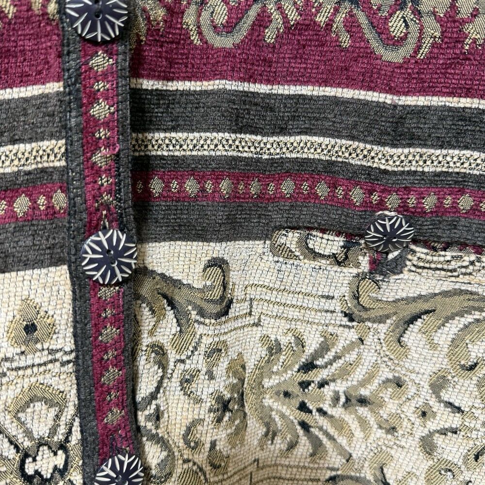 Sag Harbor Jacket Womens 16 Vintage Boho Floral Tapestry Buttons Blazer Coat - Picture 4 of 10
